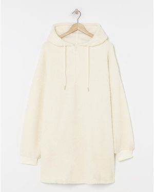 Simply Be Supersoft Borg Oversized Dress - White
