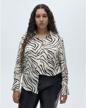 Mango Ideale Zebra Print Shirt - Grey