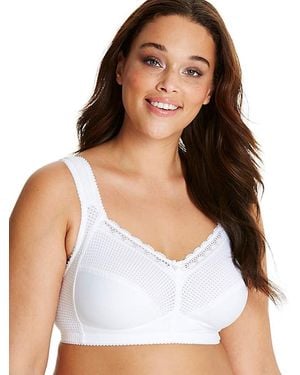 Miss Mary Of Sweden Miss Mary Diamond Cotton Bra - White