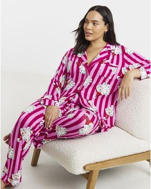 Pretty Secrets Viscose Blend Revere Pyjama Set - Pink