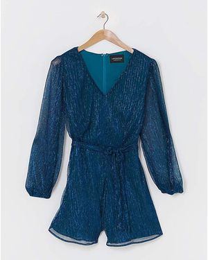 Lovedrobe Tie Waist Playsuit - Blue