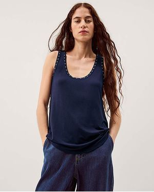 Monsoon Sabia Stud Jersey Cami Top - Blue
