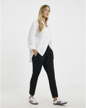 Simply Be V/E Tapered Trousers - Black