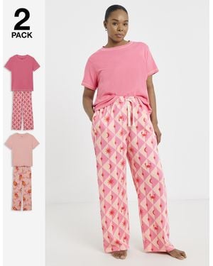 Pretty Secrets 2 Pack Ribbed T-Shirt Set - Pink