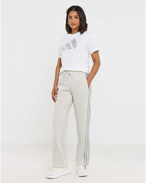 adidas 3 Stripes Wide Leg Joggers - White