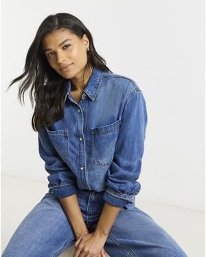 Simply Be Mid Ultimate Denim Shirt - Blue