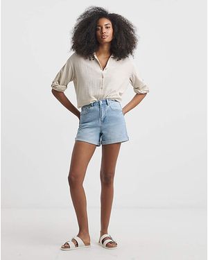 Simply Be Roll Hem Mom Short - Blue