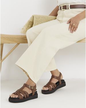 JD Williams T Bar Fisherman Sandal Ex Wide - Natural