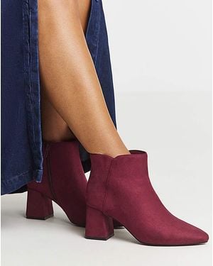 Simply Be Point Ankle Boot Block Heel Ex Wide - Purple