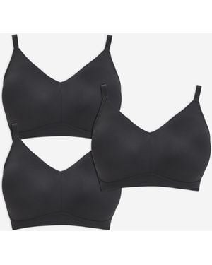 Pretty Secrets 3 Pack Claire Micro Nw Full Cup Bras - Black