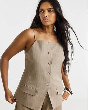 Simply Be Square Neck Waistcoat - Brown