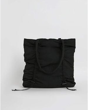 Simply Be Ruched Nylon Detail Tote Bag - Black