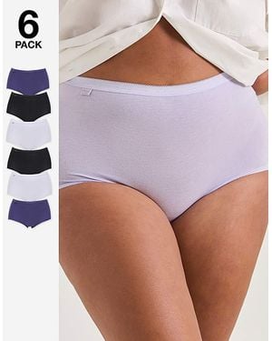 Sloggi 6Pk Basic Maxi Briefs Lilac Multi - Purple
