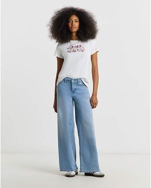 Levi's 318 Shaping Wide Leg Jeans - Blue