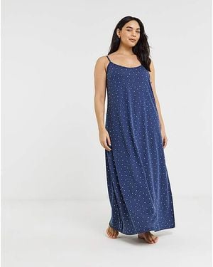 Pretty Secrets Spot Cami Maxi Nightie - Blue