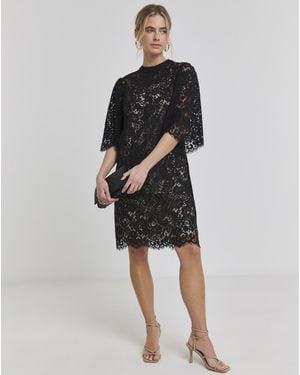 Joanna Hope Lace Swing Dress - Black