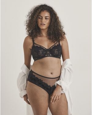 Pretty Secrets Leaf Lace Brief - Brown