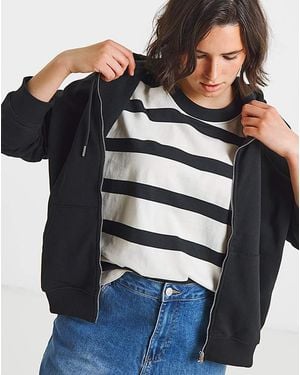 Simply Be Core Zip Through Hoodie - Black