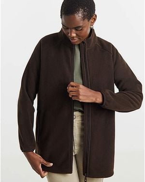 JD Williams Fleece Longline Zip Through - Black