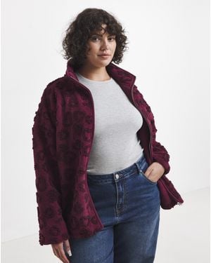 Simply Be Heart Leopard Fleece - Purple