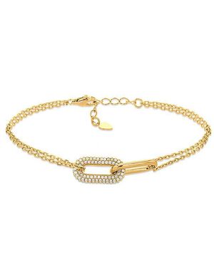 iJewel Sterling Gp Paper Link Bracelet - Metallic