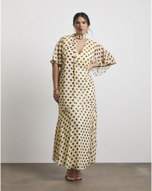 Joanna Hope Maxi Dress With Scarf - White