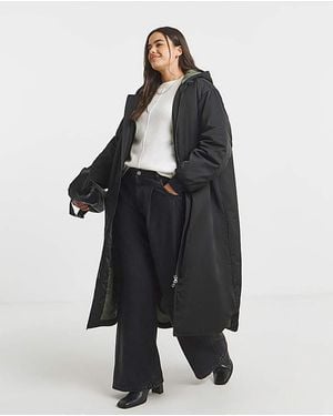 Simply Be Sbe Hooded Longline Bomber - Black