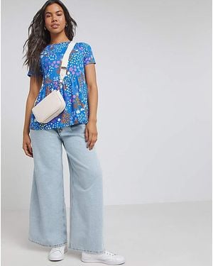 Simply Be Supersoft Smock Top - Blue