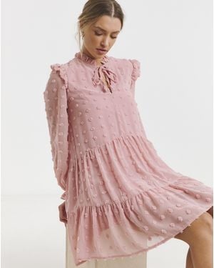 Flounce London Spot Mini Dress - Pink