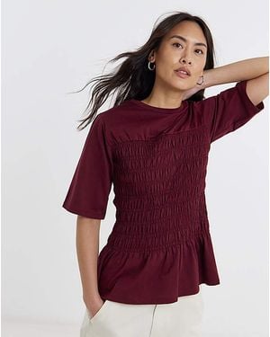 JD Williams Shirred Short Sleeve Top