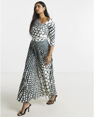 Joanna Hope Pleated Jersey Dress - White