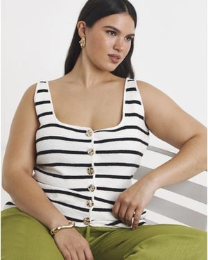 JD Williams Scoop Neck Vest With Button Detail - Multicolour