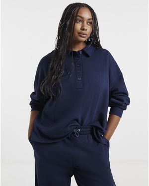 Simply Be Polo Neck Sweatshirt - Blue