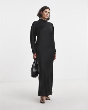 Vila Bea High Neck Ankle Dress - Black