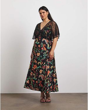Joanna Hope Lace Sleeve Tea Dress - Multicolour