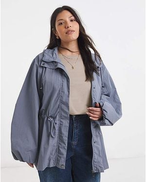 Simply Be Waist Detail Parka - Blue