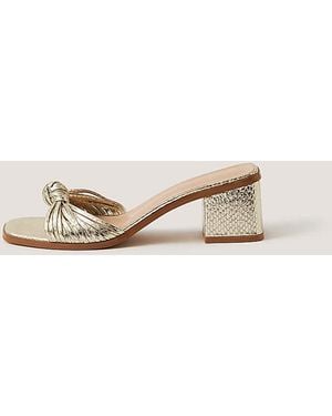Monsoon Gwen Knot Metallic Mules - Natural