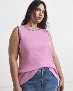 Simply Be Whipstitch Tank - Pink