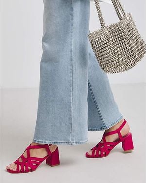 JD Williams Multi Strap Block Heel Sandals Wide - White
