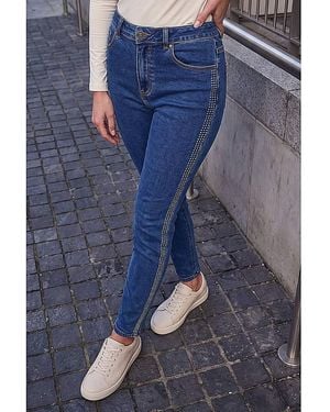 Roman Roman Sparkly Slim Leg Stretch Jeans - Blue