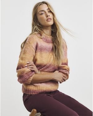 Native Youth Striped Fluff Jumper - Red