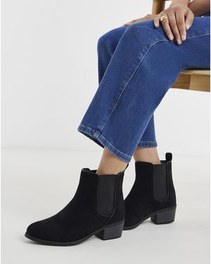 JD Williams Chelsea Block Heel Ankle Boot Wide - Blue