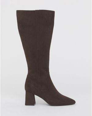Simply Be Point Knee High Boots Wide C - Brown