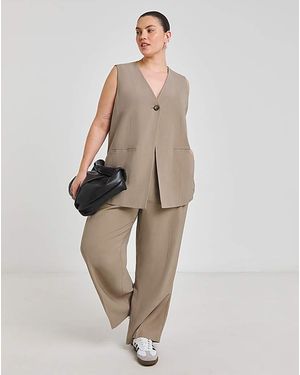 Simply Be Longline Waistcoat - Natural