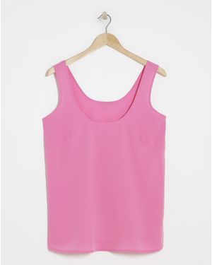 Simply Be Lightweight Scoop Neck Vest Top - Pink