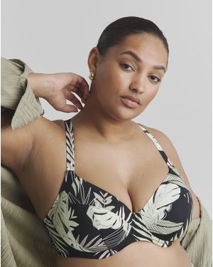 Elomi Tropical Retreat Plunge Bikini Top - Black
