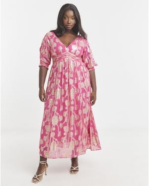 Simply Be And Wrap Midi Dress - Pink