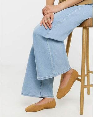 JD Williams Classic Suede Ballerinas Ex Wide - Blue