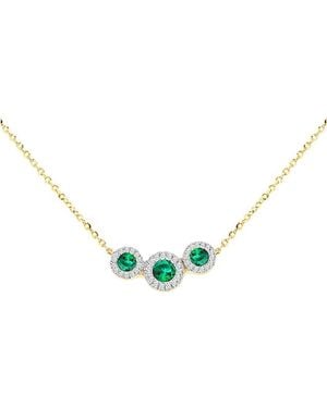 iJewel 9Ct Lab Diamond Emerald Nkl - Metallic