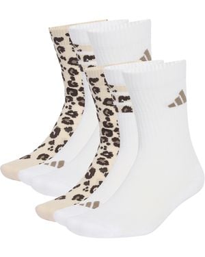 adidas 3 Pack Leopard Print Socks - White